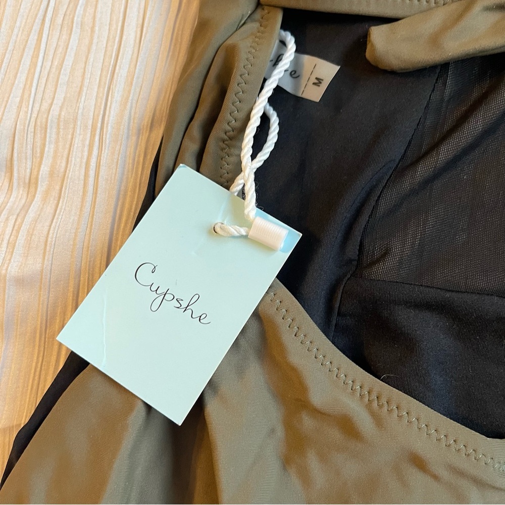 Cupshe Olive Green and Black One-Piece Swimsuit - Picture 10 of 12